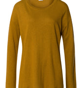 Summer Knits Relaxed Linen Blend Round Neck Top | Golden Cumin 78878-2803